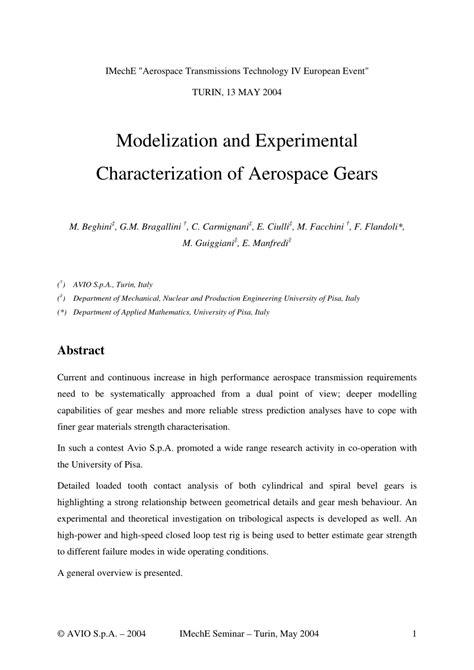 Pdf Modelization And Experimental Characterization Of Aerospace Gears