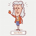 Científico físico Isaac Newton con una manzana — Ilustración de stock ...