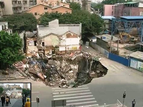 Dramatic Video Giant Sinkhole Swallows Houses In China Jan 30 2013