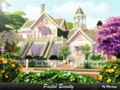 The Sims Resource Pastel Beauty House By Mychqqq • Sims 4 Downloads