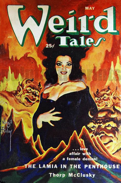 Weird Tales May 1952 Female Demon Pulp Magazine Cover Repro Etsy