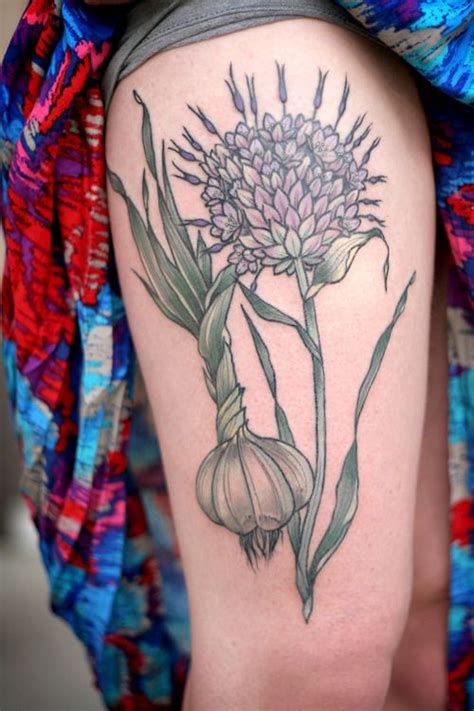 Garlic Botanical Illustration For Julie Her First Tattoo Black Healed
