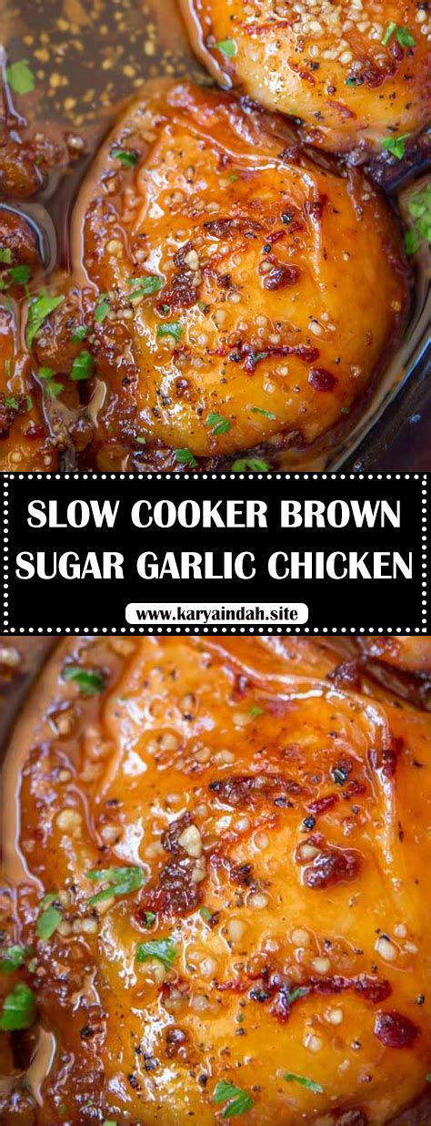 Slow Cooker Brown Sugar Garlic Chicken Food Recipe