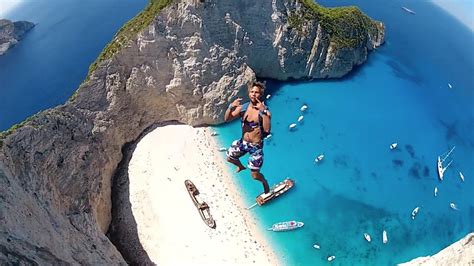 Most Incredible Basejump Site Navagio Beach Greece Youtube