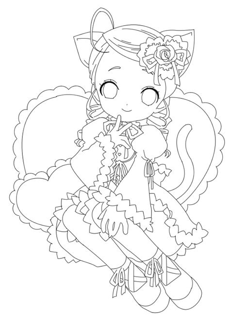 Anime Girl Coloring Pages Neko Coloring Pages