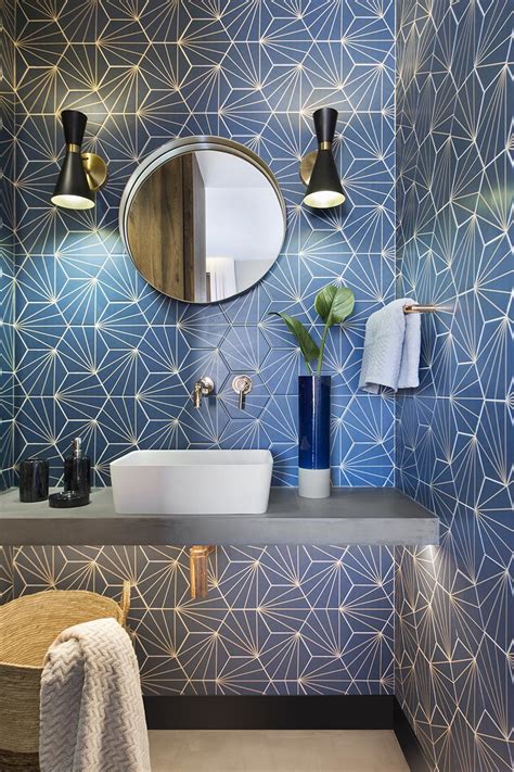 Bathroom Design Ideas A Blue Starburst Tile Demands Attention
