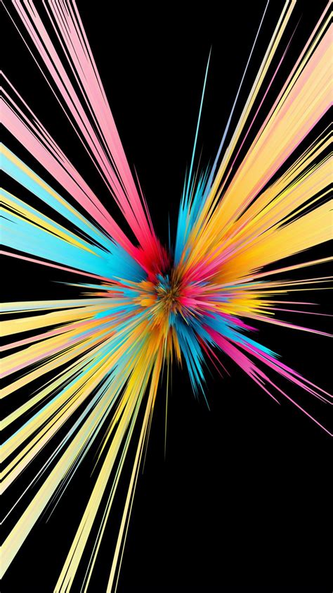 Perfect screen background display for desktop, iphone, pc. Colorful Particles Explosion Black Background 4K Ultra HD ...