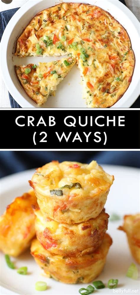 Crustless Crab Quiche 2 Ways Quiche Recipes Easy Recipes Crab Dishes