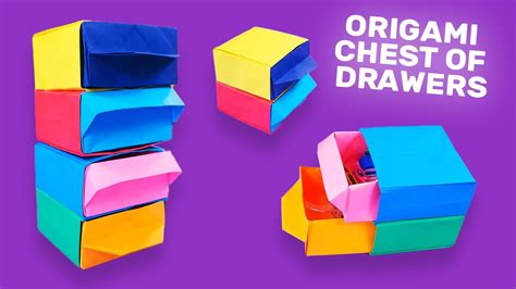 Origami Chest Of Drawers Tutorial How To Make Easy Paper Crafts
