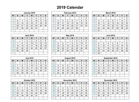 Print free 2019 calendar template png images. Free Yearly Calendar 2019 - Printable Blank Templates ...