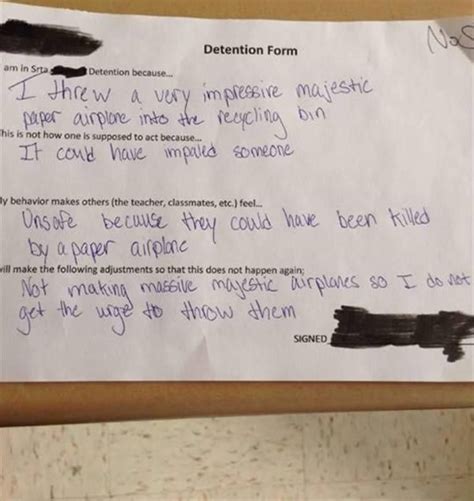 13 funniest detention notes friday funny pictures funny detention slips funny monday pictures