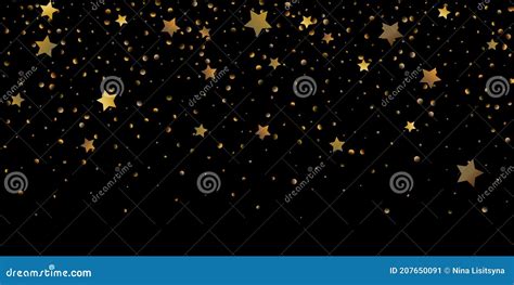 Star Of Confetti Falling Starry Background Stock Illustration