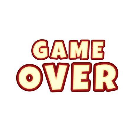 Game Over Clipart Transparent Background Cartoon Style Game Over Word