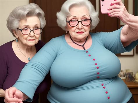 Turn An Image Into High Resolution Granny Showing Humongous Saggy Her