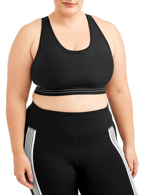 Womens Plus Size Medium Impact Stripe It Sports Bra