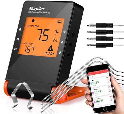 Wireless Grill Thermometer Bluetooth Wifi 4 Probes 2 Meat Claws