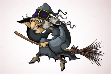 Witch Flying On A Broom ~ Illustrations On Creative Market