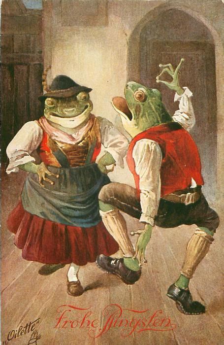 Two Dressed Frogs Dance Frog Art Frog Illustration Animal Art