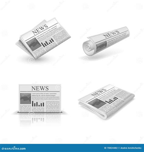 Folded Newspaper Set Vector Illustration 70824482