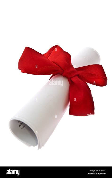 Diploma With Red Ribbon Stock Photo Alamy