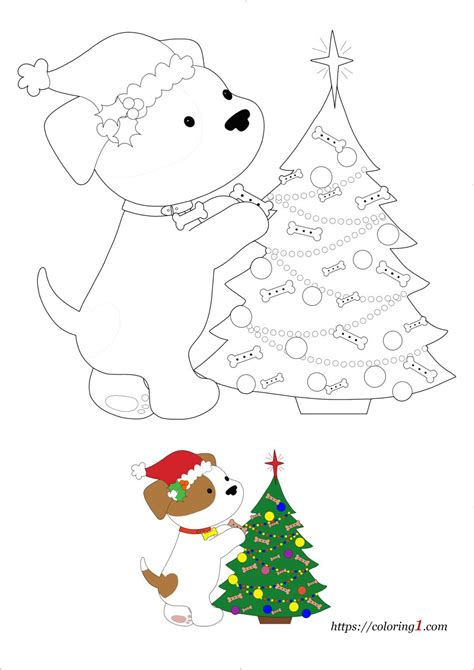 Christmas Dog Coloring Pages 2 Free Coloring Sheets 2021