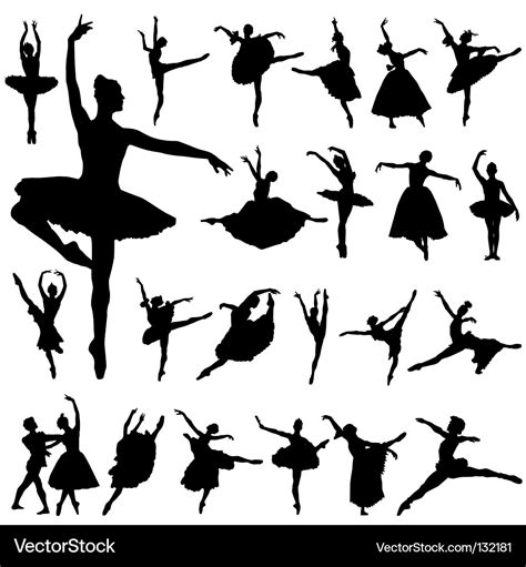 Ballerina Silhouettes Royalty Free Vector Image