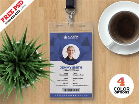 Corporate Office Id Card Template Download Psd