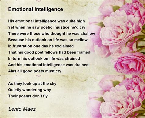 Emotional Intelligence Emotional Intelligence Poem By Lento Maez