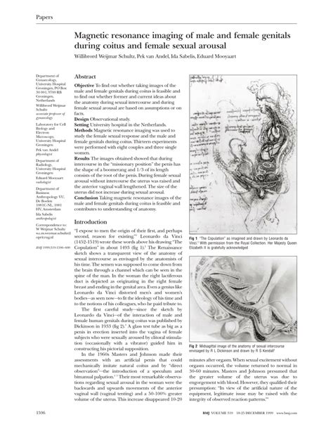 Pdf Magnetic Resonance Imaging Of Male And Female Genitals During