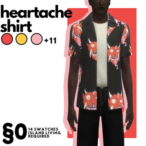 Clowndior Heartache Shirt 14 Swatches Island Living Sims 4 Men