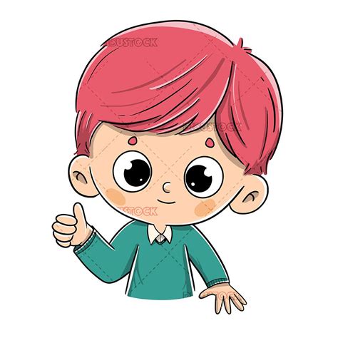Redhead Boy Saying Ok With Thumb Kids Cartoon Characters Character