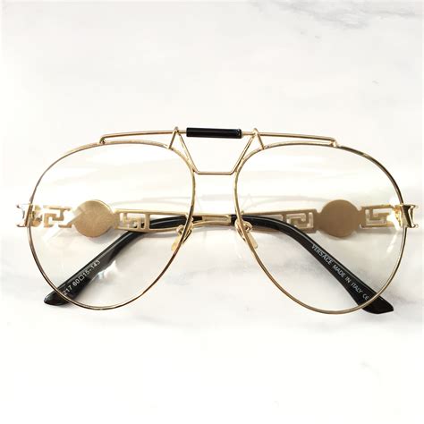 gold framed versace clear lens glasses sunglasses designer inspired sunglasses stylish