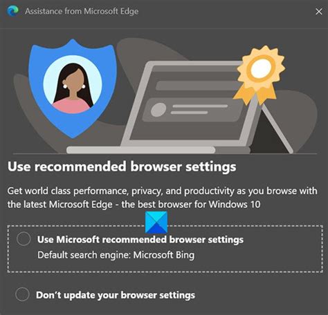 How To Disable The Use Recommended Browser Settings Prompt In Microsoft
