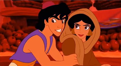 Jasmine And Aladdin In The Marketplace When Aladdin Saves Jasmine From