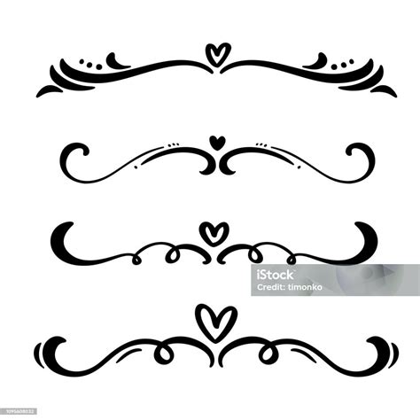 Vector Vintage Line Elegant Dividers And Separators Swirls And Corners