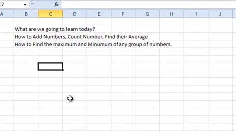 Sum Count Average Min And Max In Microsoft Excel 5 Min Tutorial