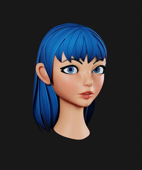 3d model stylized female character gaming asset vr ar low poly cgtrader