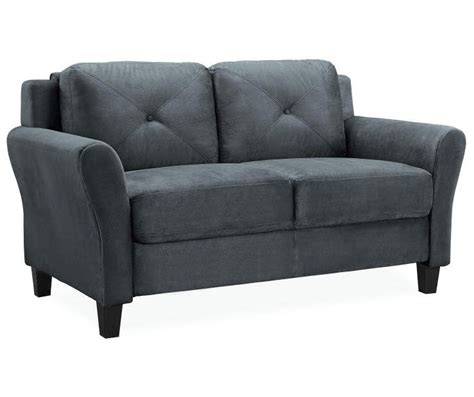 Vita chesterfield tufted microfiber sofa with scroll arms, slate visit the great deal furniture store. Hayward Dark Gray Loveseat - Big Lots in 2021 | Love seat ...