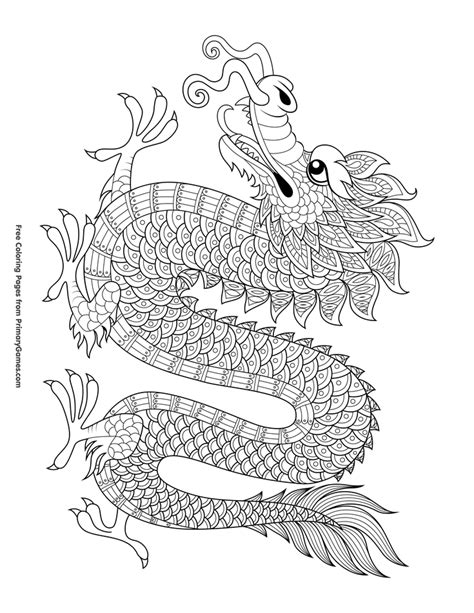 Chinese Dragon Coloring Pages Thekidsworksheet