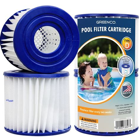 Greenco Type D Replacement Pool Filter Cartridges With Build In