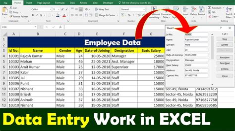 Data Entry Using Form In Microsoft Excel Data Entry In Excel Data