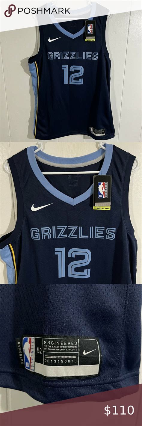 Nike Ja Morant Memphis Grizzlies Dri Fit Icon Jersey Mens Xl52