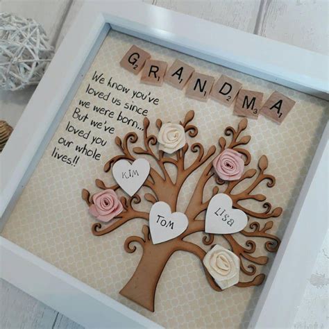 Recommended birthday gifts for grandma. Personalised Family Tree, Grandma Frame, Gift For Granny ...