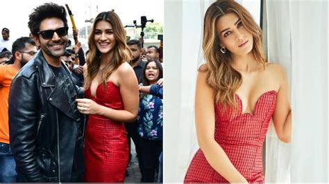 Kriti Sanon In Strapless Dress Flaunts Red Hot Avatar At Shehzada Trailer Launch Heres How