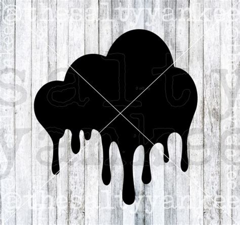 Dripping Cloud Shape Clipart Svg File Download Etsy
