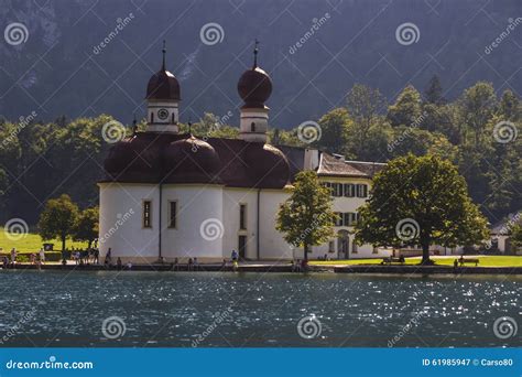St Bartholomew S Church At Koenigssee Lake Near Berchtesgaden Stock
