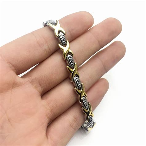 Women Goldsilver Titanium Steel Magnetic Therapy Bracelets Magnetic