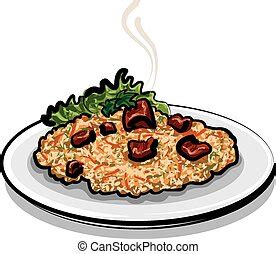 Vector Clip Art Of Pilaf Rice With Meat Csp9163471 Search Clipart