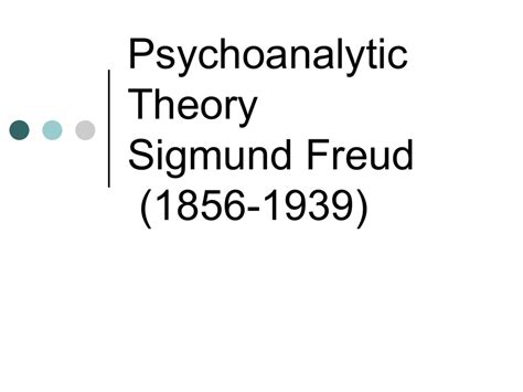 Psychoanalytic Theory Sigmund Freud 1856