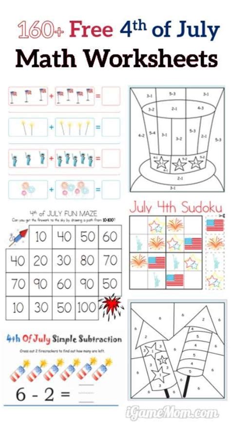 Simple Multiplication For 4th Of July Firecrackers Worksheets